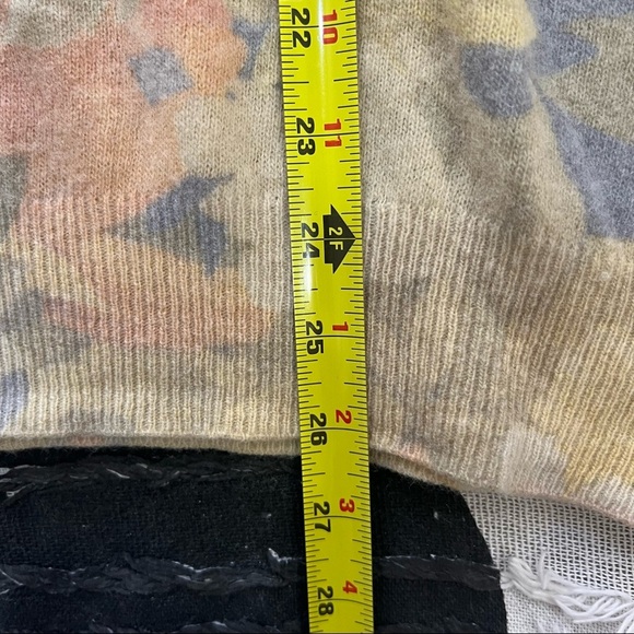 ASPHALT Womens Wool Blend Butter Yellow Floral Sweater Sz M-L Boho Casual - Picture 6 of 7